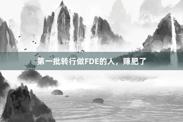 第一批转行做FDE的人，赚肥了